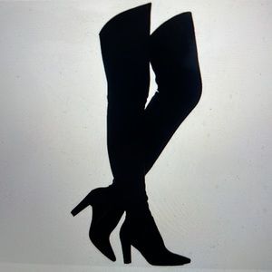 Shoe ‘N Tale stretch suede chunky heel thigh high over the knee boots 42 (9.5)